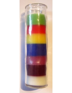 Bougie 7 couleurs en verre