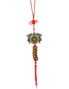 Pièces chinoises laiton - cordon 5 pièces et dragon