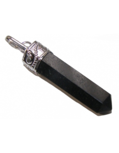 Pendentif pointe Agate noire avec monture