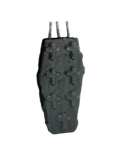 Bougie Cercueil noir 3 mèches + 7 croix