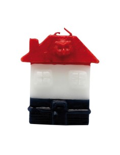 Bougie figurative Maison Noir Blanc Rouge