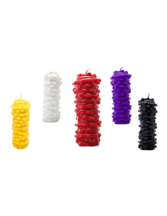 Bougie figurative 1000 Noeuds Rouge - Noir - Blanc - Jaune - Violet