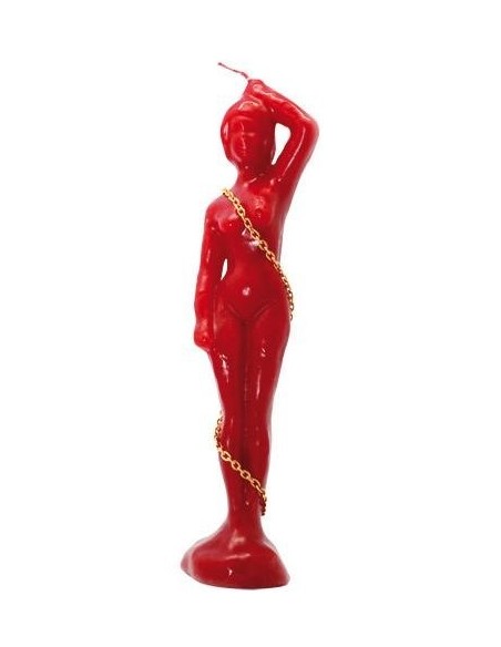 Bougie figurative Femme enchaînée Rouge