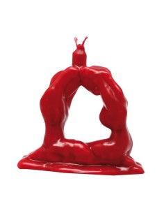 Bougie figurative Couple agenouillé en forme de coeur Rouge