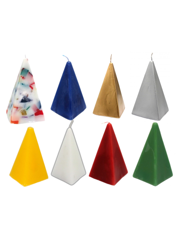 Bougie figuratives Pyramide 13 cm Plusieurs couleurs