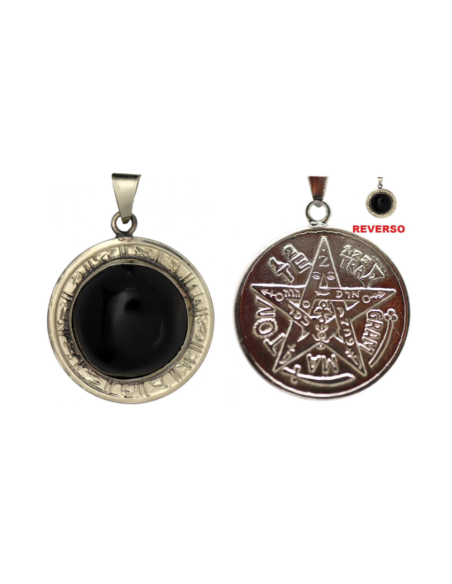 Amulette Obsidienne avec Tétragrammaton 3.5 cm