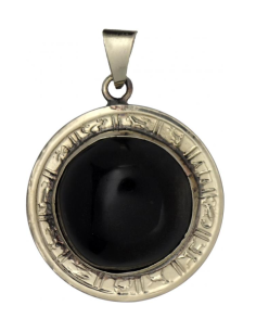Amulette Obsidienne avec Tétragrammaton 3.5 cm 2