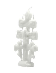 Bougie Croix 14 cm Blanc