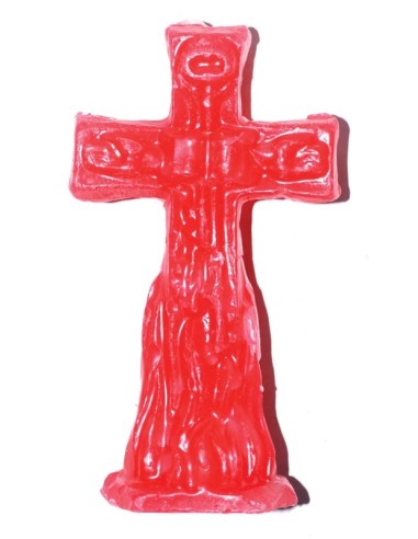 Bougie Croix Crucifix rouge