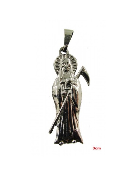 Amulette Santa Muerte argentée 3 cm