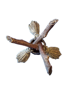Support pour boule de cristal balai de sorcière avec pentagramme 2