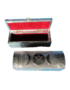 Coffret Wicca Pentragramme et Triple Lune en métal 2