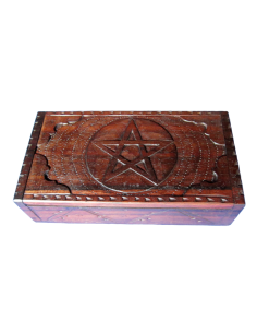 Boîte avec Pentagramme fait à la main en bois