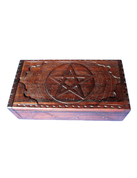 Boîte avec Pentagramme fait à la main en bois