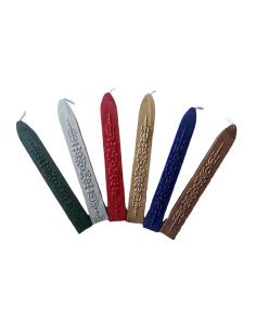 6 bâtons de cire avec mèche de différentes couleurs
