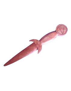 Athamé en bois Pentacle & Lune