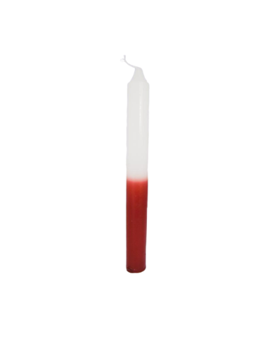 Bougie bicolore Blanc-Rouge