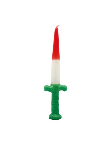 Bougie figurative Epée Saint Georges Vert Blanc Rouge