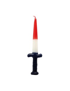 Bougie figurative Epée Saint Cyprien Noir Blanc Rouge