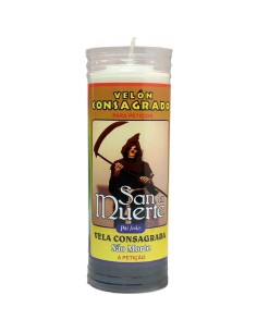Bougie consacrée Santa Muerte Blanche et Noire