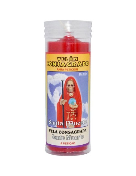 Bougie consacrée Santa Muerte Rouge