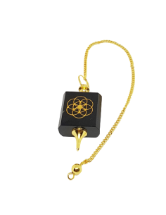 Pendule en onyx avec fleur de vie