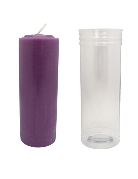 Grande bougie avec tube protecteur 15x5,5 cm Grande bougie avec tube protecteur 15x5,5 cm