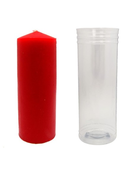 Grande bougie avec tube protecteur 15x5,5 cm Grande bougie avec tube protecteur 15x5,5 cm