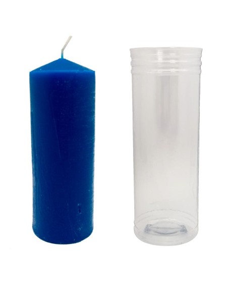 Grande bougie avec tube protecteur 15x5,5 cm Grande bougie avec tube protecteur 15x5,5 cm