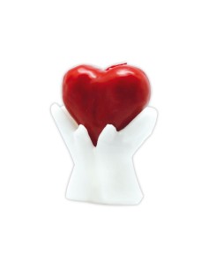 Bougie figurative Coeur soutenu par 2 mains