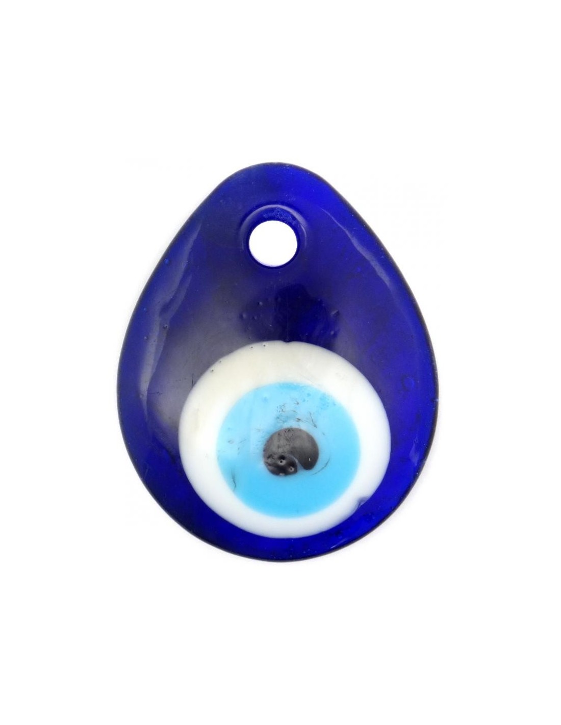 Oeil turc à suspendre, cristal contre mauvais œil bleu, pour porter chance,  4cm de diamètre avec trou et fil, nazar boncuk, mauvais œil (18)