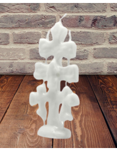 Bougie Croix 14 cm Blanc 2