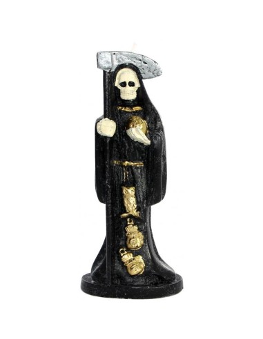 Bougie figurative Santa Muerte Noir-Blanc-Rouge deluxe