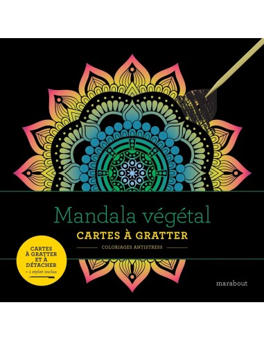 Livre à gratter Mandala végétal - Coloriages antistress