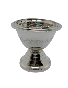 Brûle-encens avec noeud celtique en métal, argenté