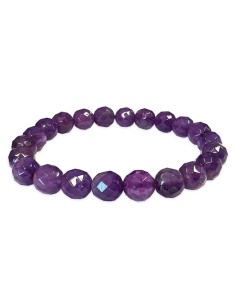 Bracelet Amethyste Facetée qualité AA perles 8mm