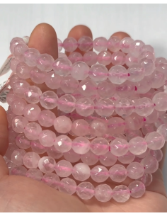 Bracelet Quartz Rose Facetée 2