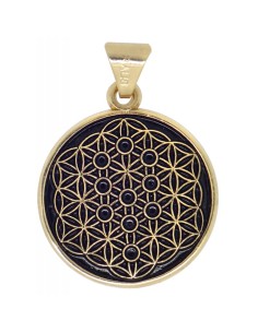 Amulette Fleur de vie et kabale 2,5 cm en or