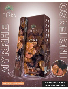 Encens Terra myrrhe hexa sans charbon 30grs 2