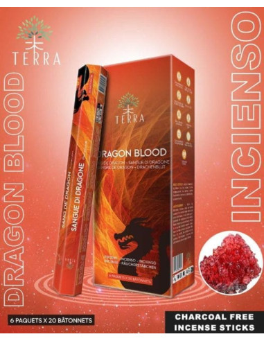 Encens Terra Sang de Dragon hexa sans charbon...