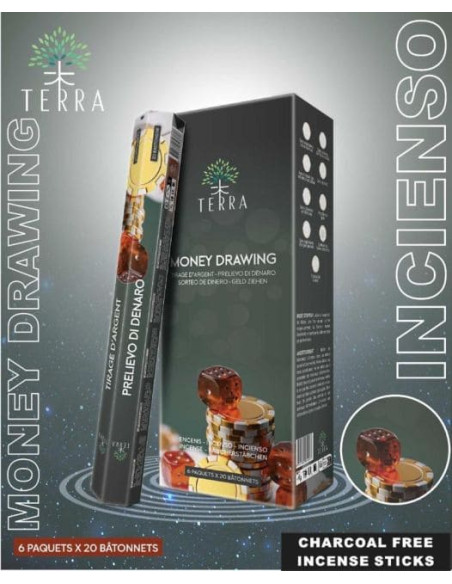 Encens Terra Attire l'Argent hexa sans charbon 30grs