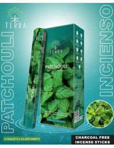 Encens Terra Patchouli hexa sans charbon 30grs 2