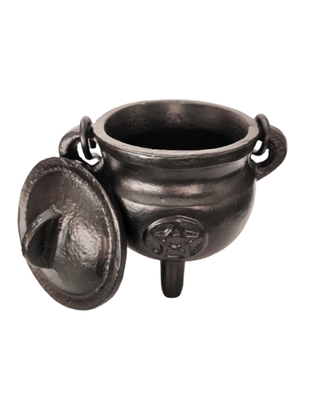 Encensoir petit chaudron de sorcière en fonte pentagramme