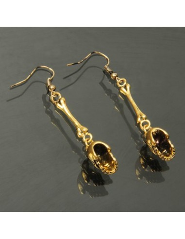 Boucles d'oreille Crâne argenté