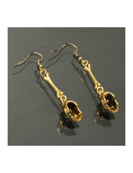 Boucles d'oreille Crâne argenté