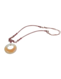 Collier rose avec pierre agate