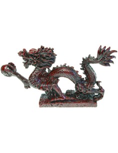 Dragon Porte bonheur en résine rouge