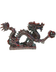 Dragon Porte bonheur en résine rouge 2