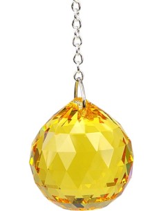 Boule de Cristal à facettes 30 mm Topaze Light : Manipura