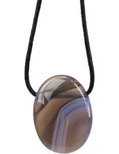 Pendentif pierre ovale percée Agate rubanée